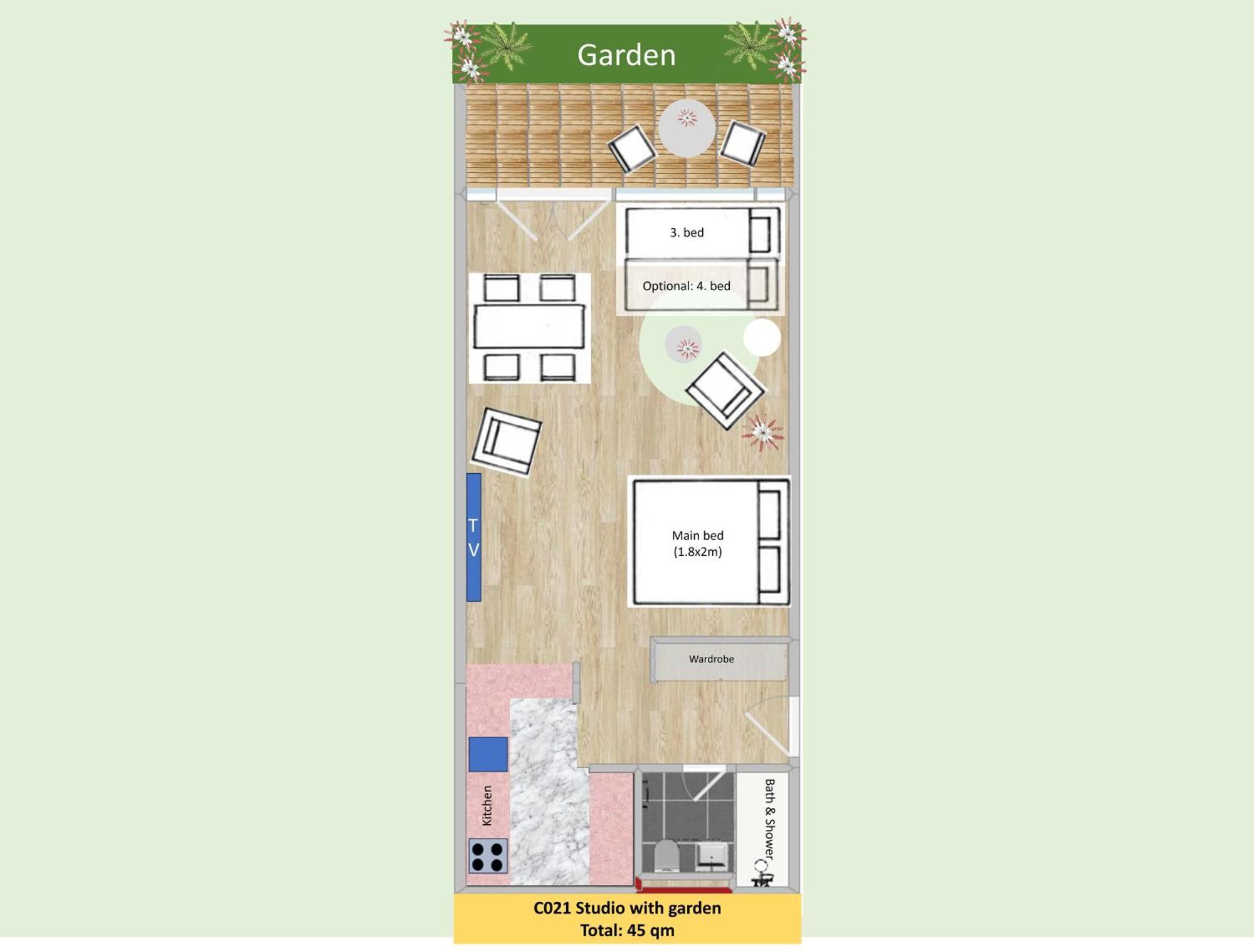 Apartment New, With Garden Terrace And Much Privacy *